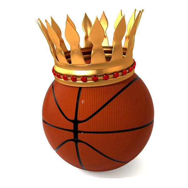 Basketball and gold crown — Stock Photo, Image