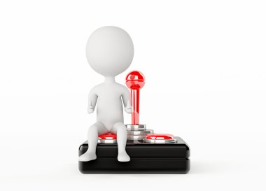 bir joystick ile 3D insansı karakter