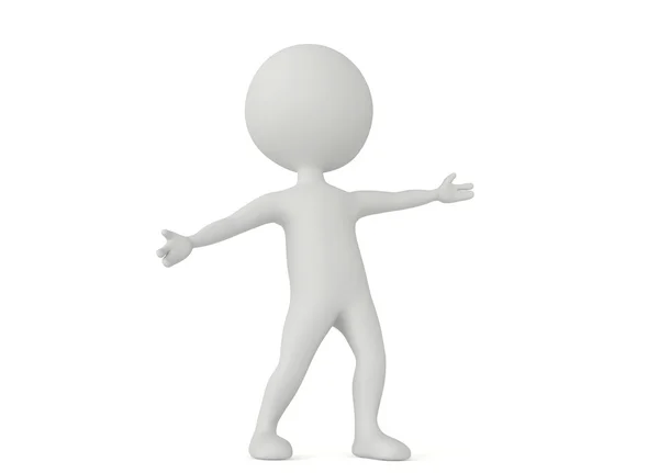 3d humanoid character make a welcome pose — Stock Photo, Image