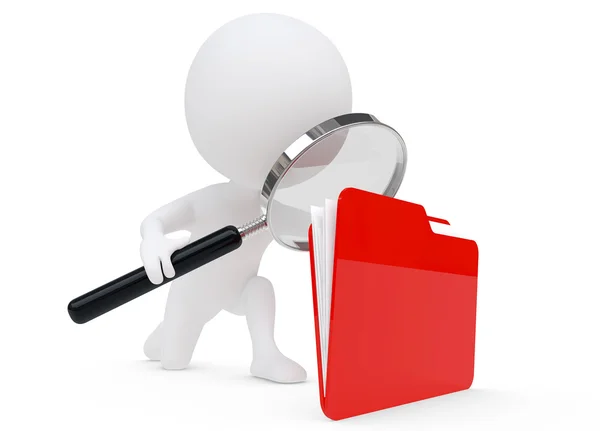 3D insansı karakter bir dosya klasörü bulun