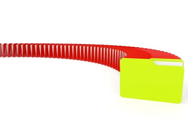 3d image of a green and red file folder — Stock Photo, Image