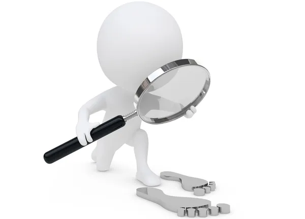 3D karakter insansı görünümlü ayak izi