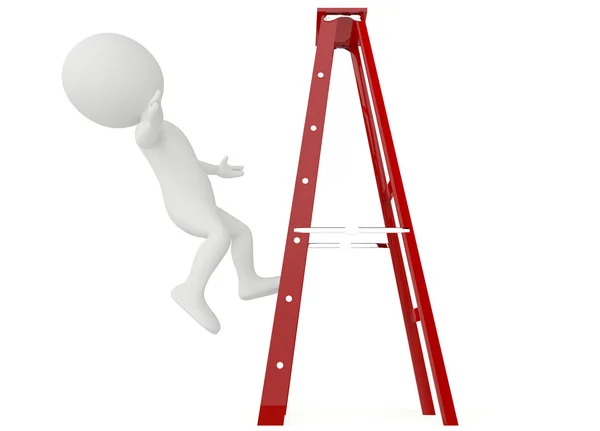 3D-humanoïde tekens vallen van een ladder Stockfoto