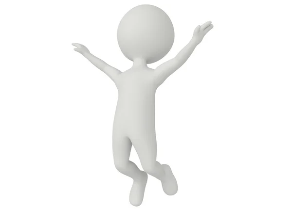 3d humanoid character jumping — Stock Photo, Image