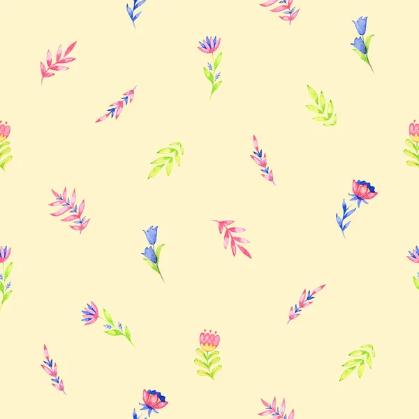 Народный цветочный бесшовный рисунок. Современный абстрактный дизайн для бумаги, обложки, ткани, темпа и других пользователей — стоковое фото