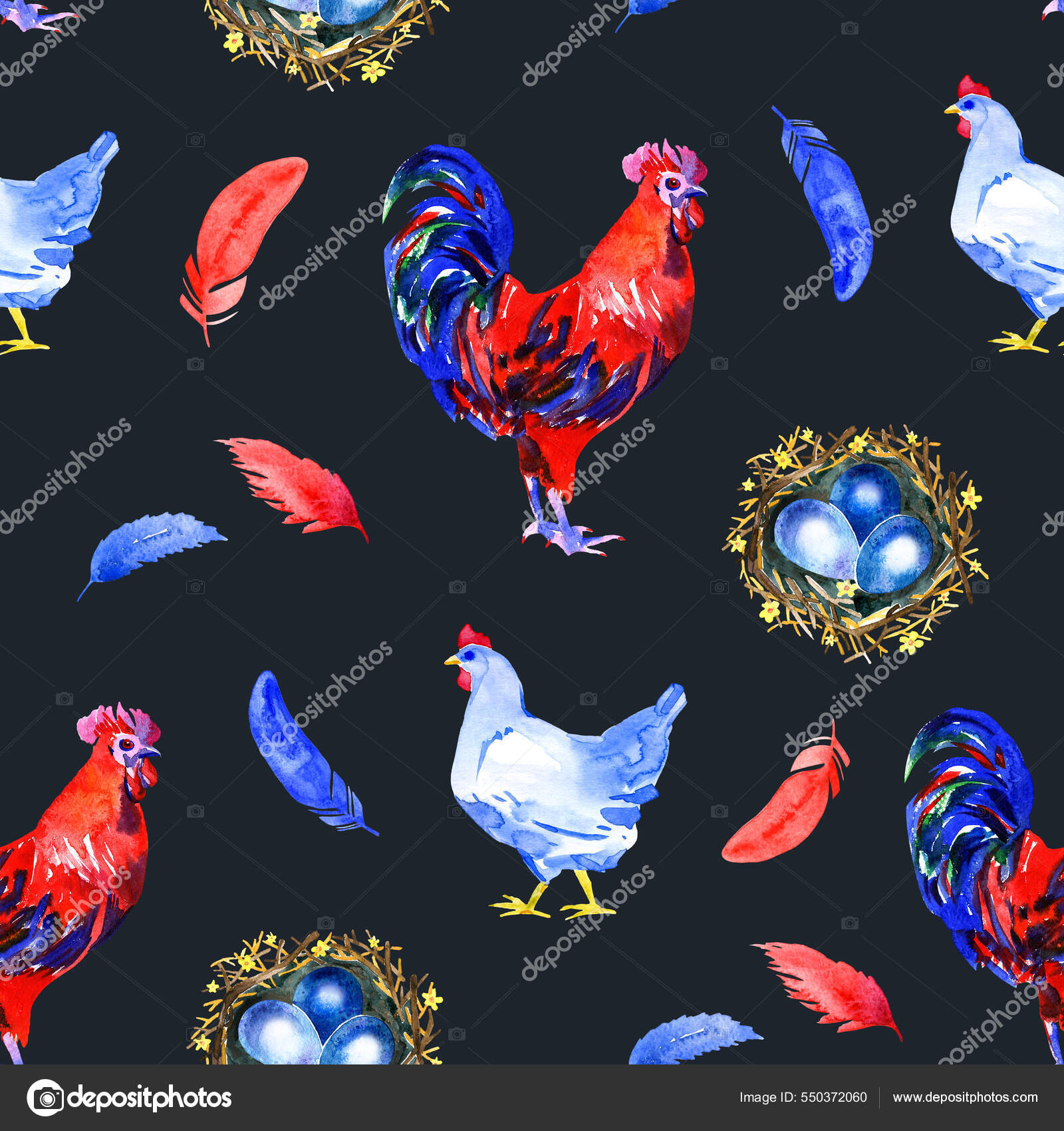 Chickens seamless pattern INSTANT DOWNLOAD background