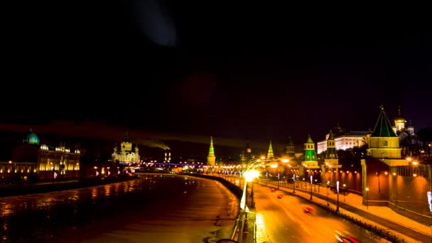 View on Kremlin wall and towers Moscow. Russia. — Stock Video