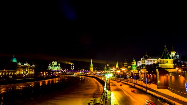 Vista na muralha do Kremlin e torres de Moscou. Rússia . — Vídeo de Stock