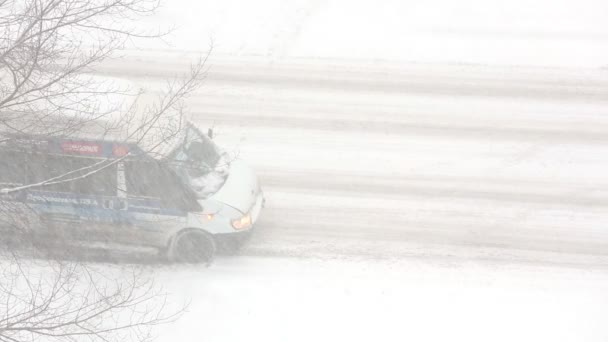 Autopista de invierno. — Vídeos de Stock