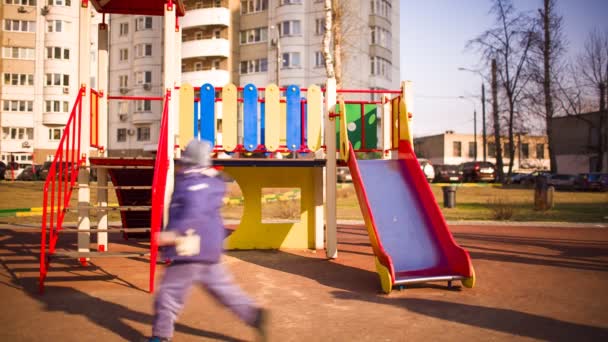 Boy on  playground — Stock Video