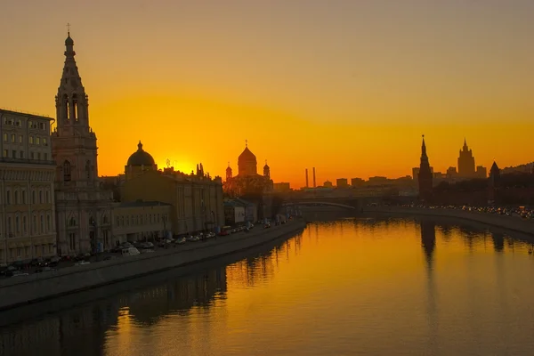 Захід сонця над московським Ліцензійні Стокові Зображення