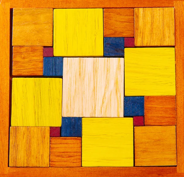 Brightly Colored Squares Wood — Stock Photo, Image