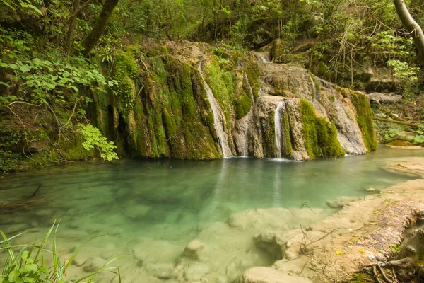 Vista Cascada Secreta Bosque Umbria Italia —  Fotos de Stock
