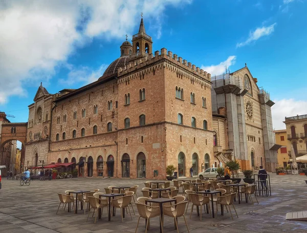 Foligno Italy April 2022 View Main Square Foligno City Piazza — Foto Stock