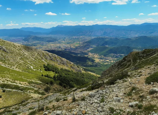 Panorama View Pathway Summit Monte Velino Abruzzo — Stok fotoğraf