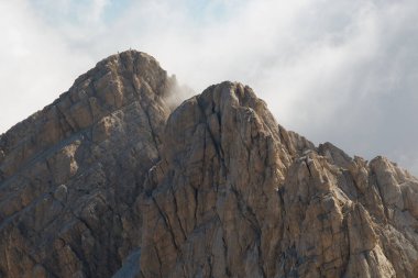 Rocky Mountain Panorama View from high top of Gran Sasso massif Italian Mountains