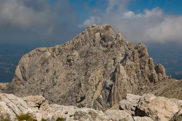 Panoramic View Peak Corno Piccolo Gran Sasso Massif Abruzzo — Foto de Stock