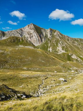 Summer view of Val Chiarino on sunny day of august in Abruzzo Italy