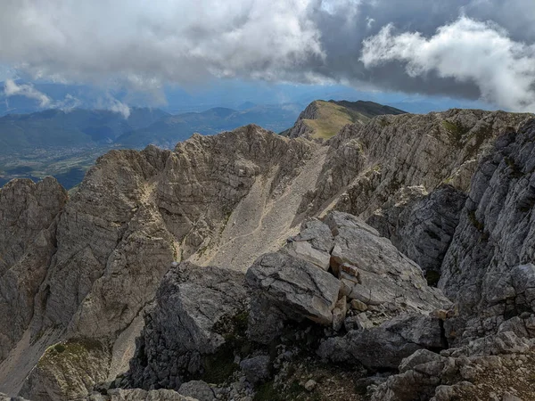 Vista Panorámica Desde Cima Del Monte Sirente Abruzzo Durante Día —  Fotos de Stock