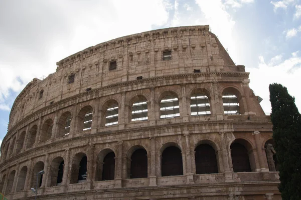 Vista Detalhada Dos Arcos Exteriores Coliseu Roma Lazio Itália — Fotografia de Stock