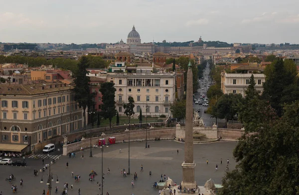 Roma Itália Outubro 2022 Praça Romana Piazza Del Popolo Vista — Fotografia de Stock