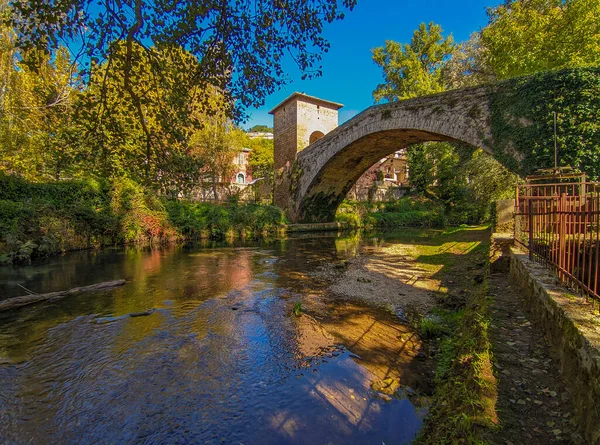 Bela Vista Ponte Medieval São Francisco Assis Subiaco Roma Itália — Fotografia de Stock