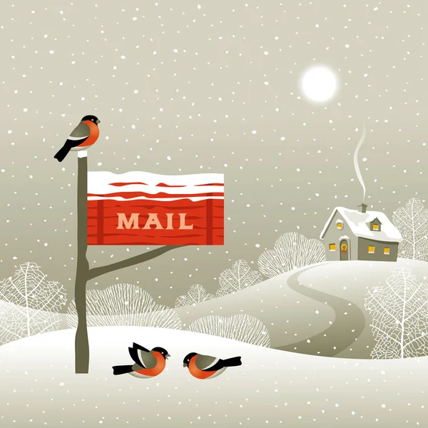 Mailbox on the forest edge Royalty Free Stock Illustrations