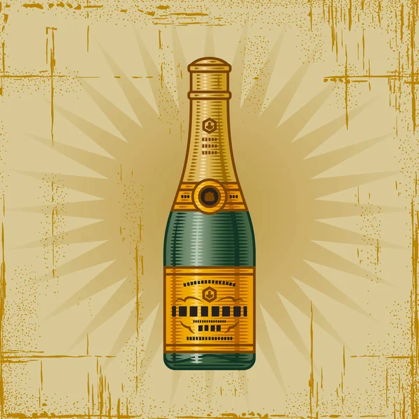 Retro Champagne Bottle — Stock Vector