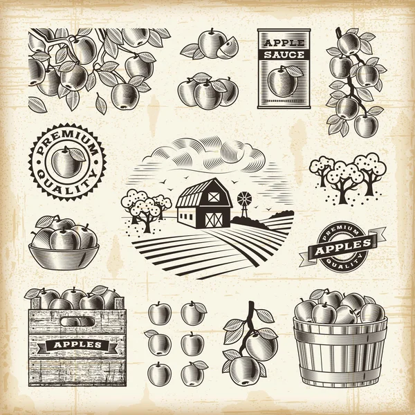 Vintage elma hasat seti