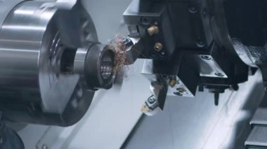 Metalle çalışmak için teknik ekipman üretiliyor. Ağır endüstri. Bakım bölümü, kapatın.