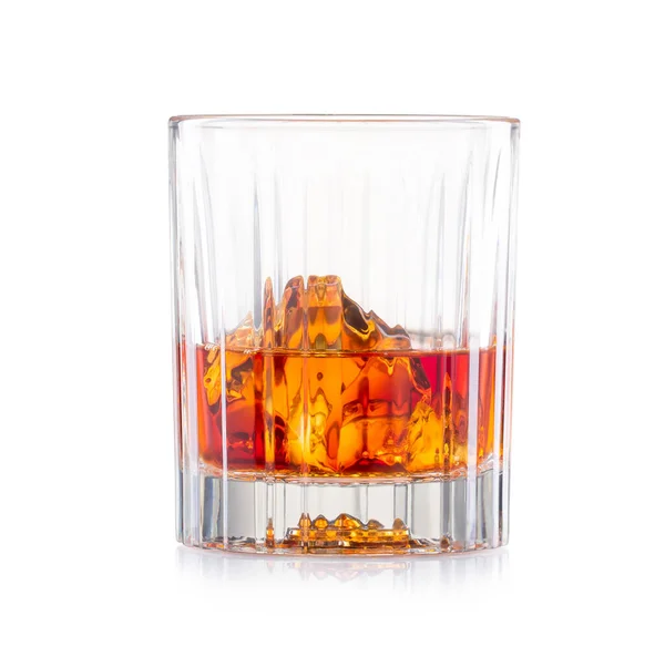 Whisky Glas Geïsoleerd Wit — Stockfoto