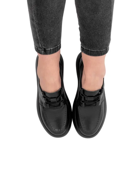 Жіночі Ноги Стильному Спортивному Взутті Білому Тлі — стокове фото