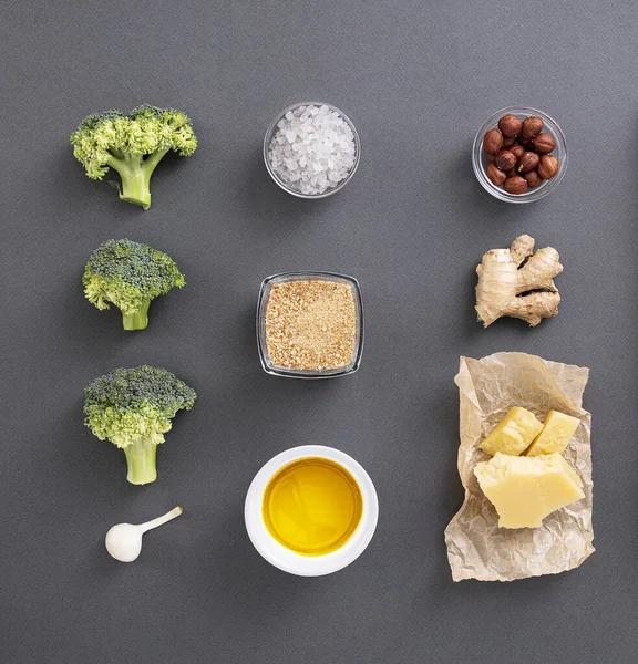 Process Cooking Food Pan Top View Various Ingredients — Stock Photo, Image