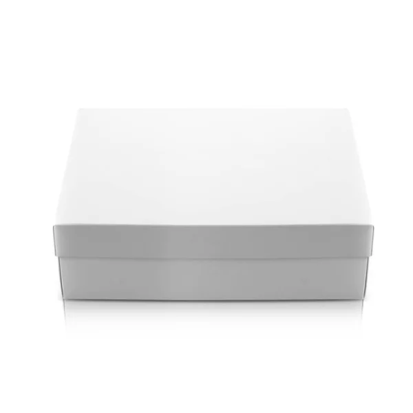 Caja Cartón Blanco Aislada Blanco — Foto de Stock