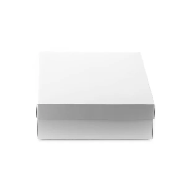 Caja Cartón Blanco Aislada Blanco — Foto de Stock