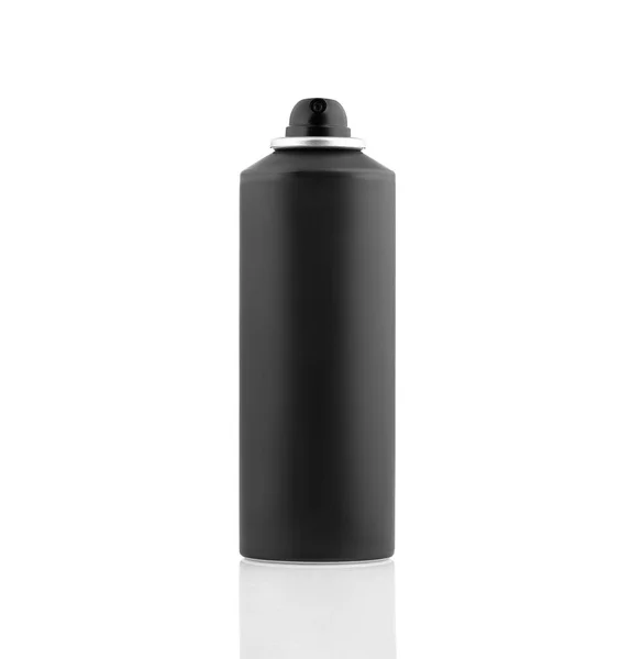 Black Spray Deodorant Mockup Burk Isolerad Vit Bakgrund — Stockfoto