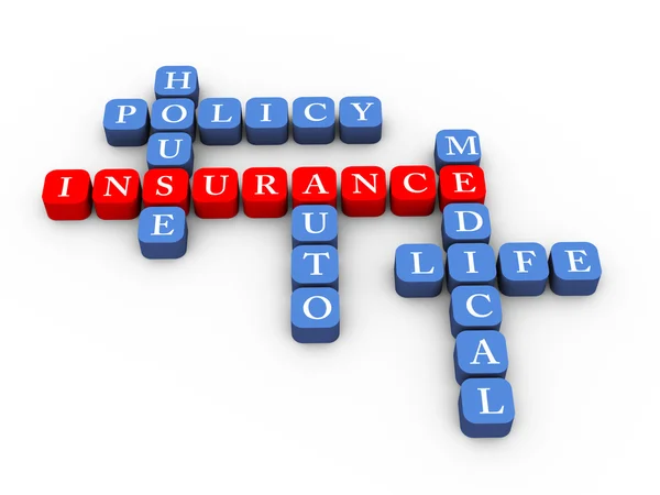 Crossword of insurance policy concept — Stock Photo, Image