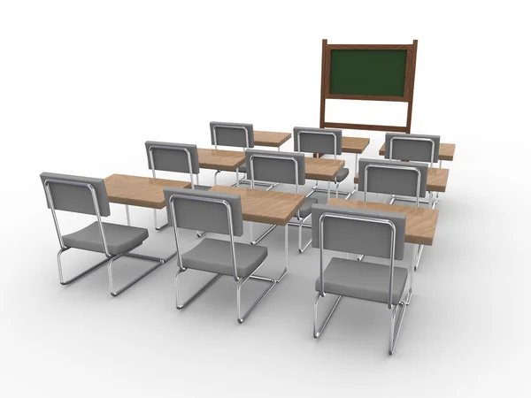 3D boş sınıfa — Stok fotoğraf