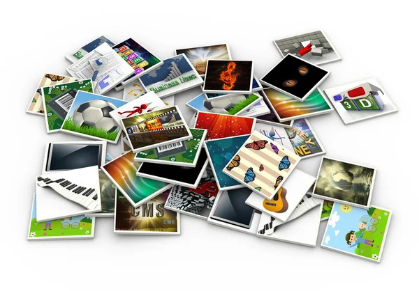 3d heap of images — Stockfoto