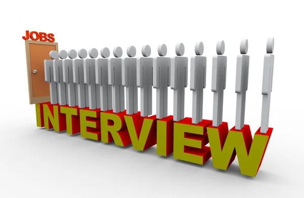 3d personas entrevista de trabajo — Foto de Stock