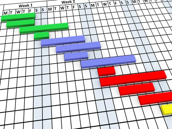 3d gantt gráfico progreso —  Fotos de Stock