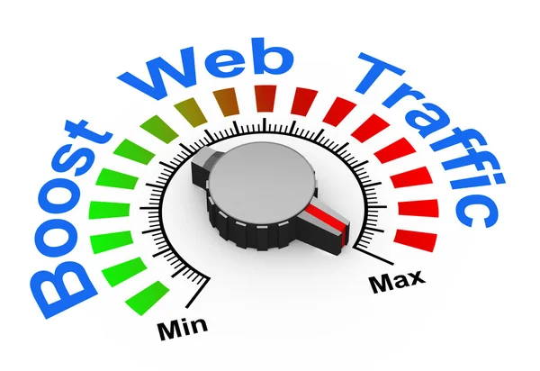 3d knob - boost web traffic — Stock Photo, Image