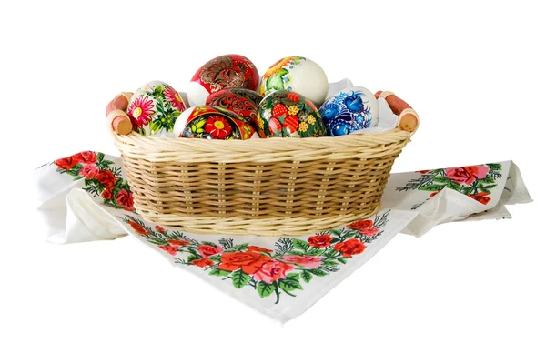 Easter.Еggs.Basket. — Stock Photo, Image