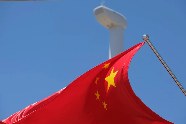 Bandeira Nacional China Está Agitando Vento — Fotografia de Stock