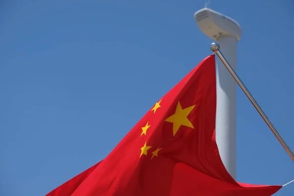 Bandeira Nacional China Está Agitando Vento — Fotografia de Stock