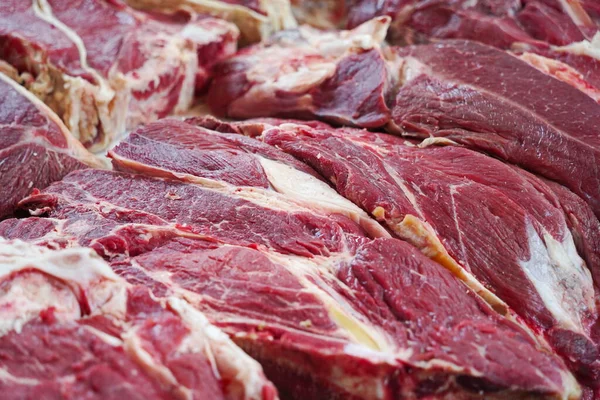 Almaty Kazajstán 2022 Preparan Diferentes Partes Carne Para Venta Mercado —  Fotos de Stock