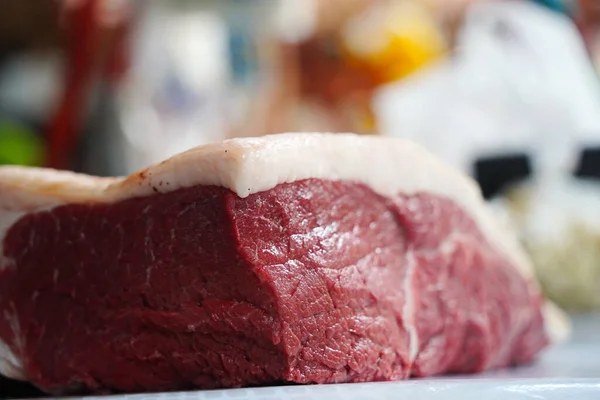 Almaty Kazajstán 2022 Preparan Diferentes Partes Carne Para Venta Mercado —  Fotos de Stock