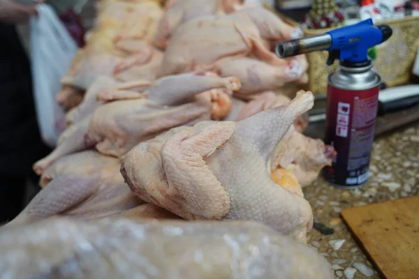 Almaty Kazakistan 2022 Vendita Carne Pollo Sul Mercato Aperto — Foto Stock