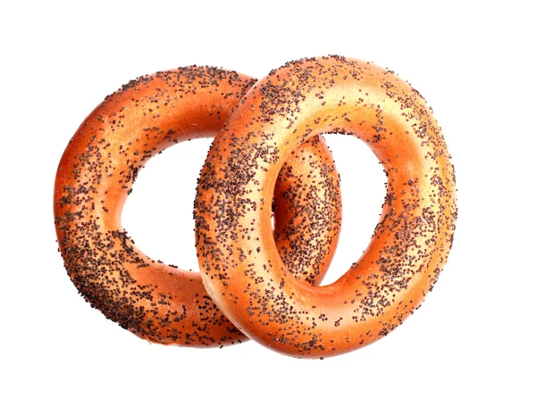 Two poppyseed bagels — Stock Photo, Image