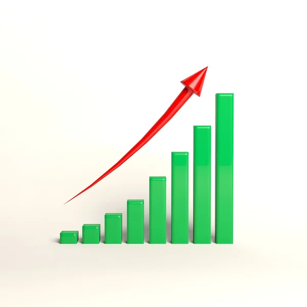Wykres harmonogram, rynku pieniężnego wzrost wymiany — Zdjęcie stockowe